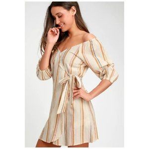 Billabong Best Dressed Beige Off The Shoulder
